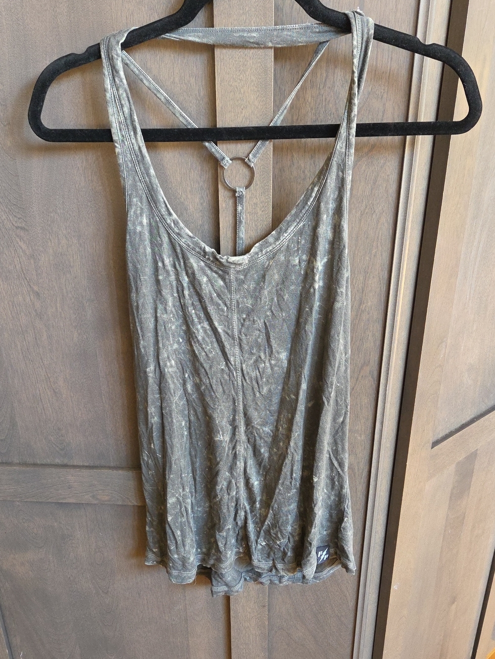 Affliction Olive Green Ring-Back Crinkle Tank Top - Women